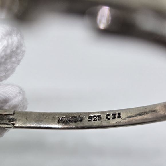Taxco 925 Sterling Silver Belt Buckle Bracelet C 33 Hallmark Vintage Adjustable - Picture 11 of 12
